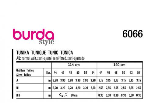 Burda Schnittmuster 6066 - Tunika 