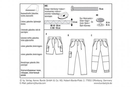 burda Schnittmuster 9354 Hose - Shorts 