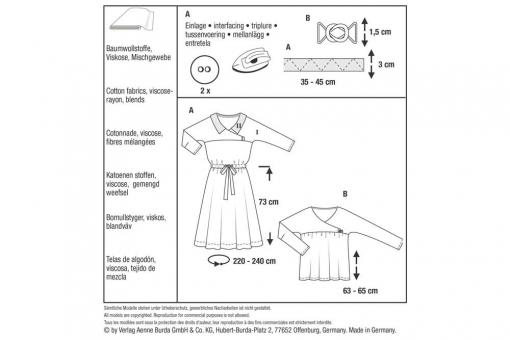 burda Schnittmuster 5980 - Klassisches Kleid/Bluse 