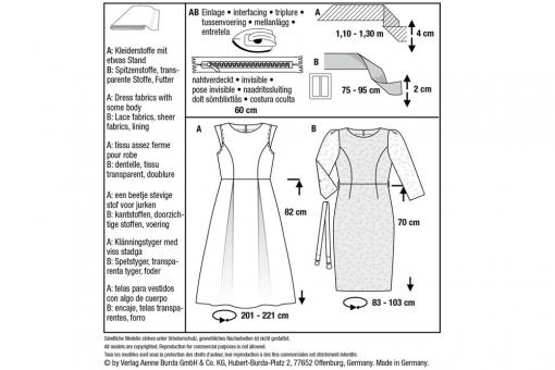 Burda Schnittmuster 6083 - Festliches Kleid 