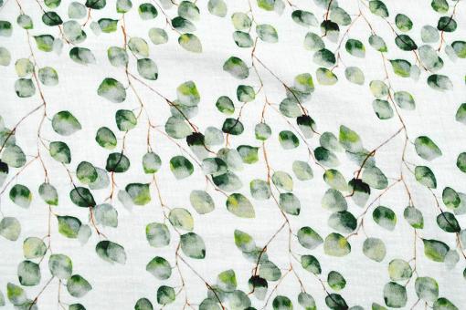 Musselin Superprint - Eukalyptus - ÖKO 
