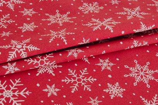 Weihnachtsstoff recycelt - Schneeflocken 