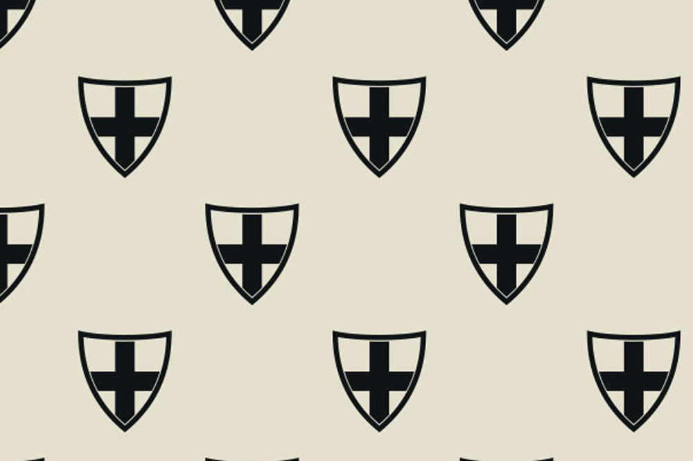 Tipi-Zeltstoff - Ritter-Schild Schwarz