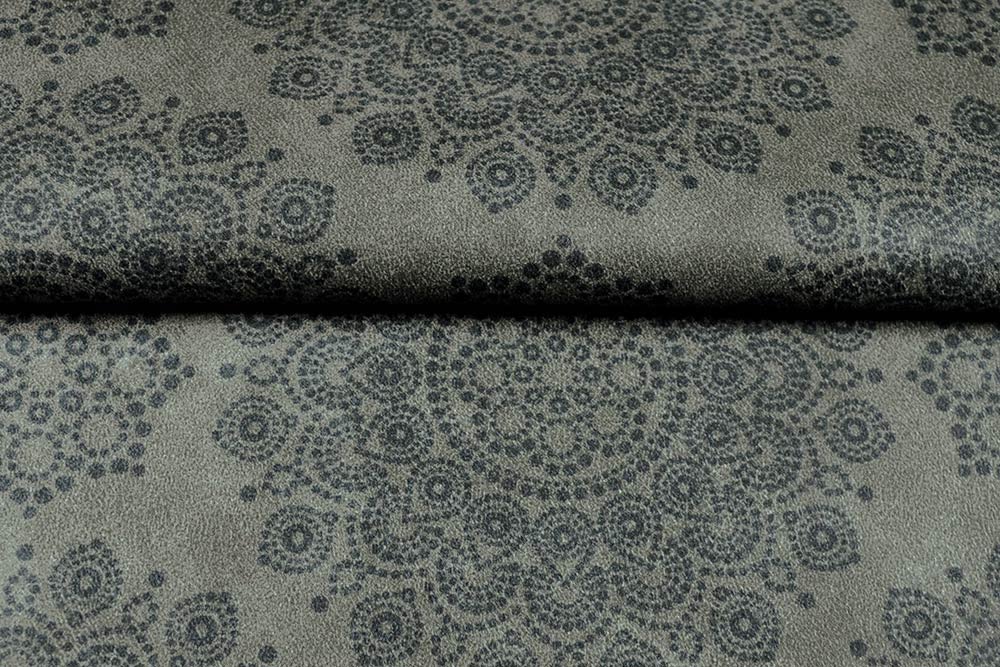 Thermogardine - Nubuk - Gepunktetes Mandala Grau/Schwarzbraun