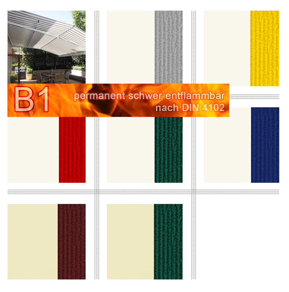 PVC-Markisen-Folie Deluxe - Blockstreifen - permanent B1 