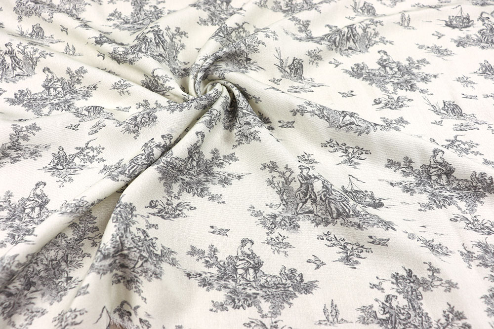 Viskose-Stoff mit Toile de Jouy 