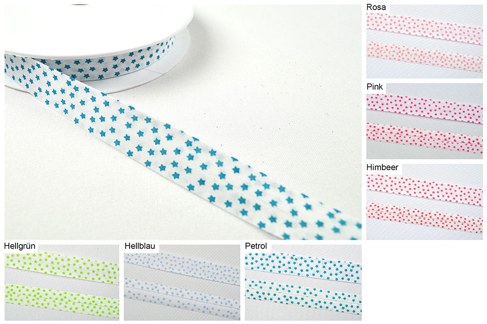 Schrägband - Small Stars - 2/4 cm - meterweise 