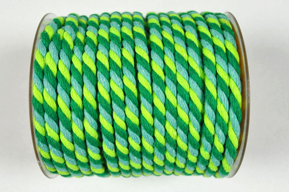 Kordel-Meterware - Grüntöne - 6 mm 