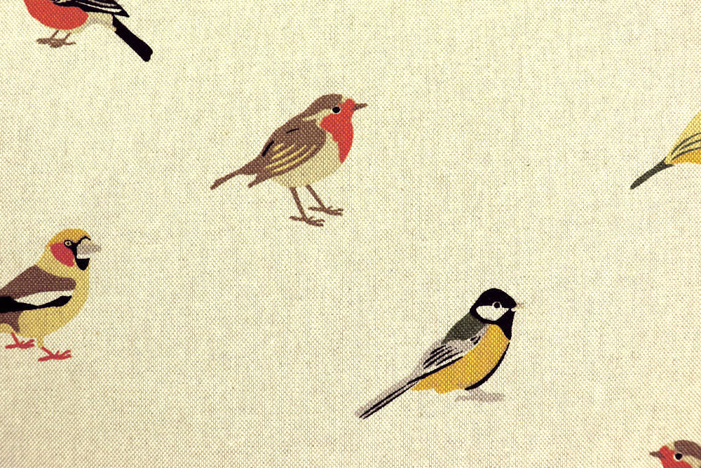 Dekostoff in Leinenoptik - Vogelgarten 
