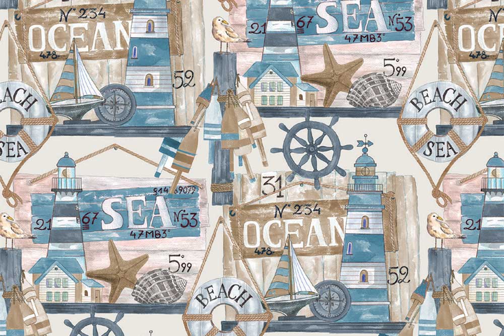 Dekostoff mit maritimen Flair - 280 cm 
