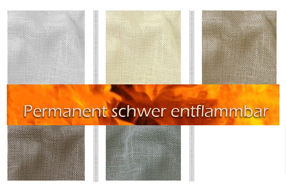 Gardinenleinen rustikal - permanent schwer entflammbar - 300 cm 