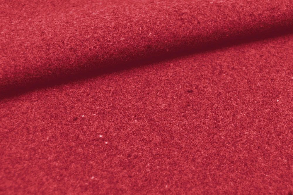 Wärmevorhangstoff mit Wollanteil - Uni - Rot - 4,0 Meter 