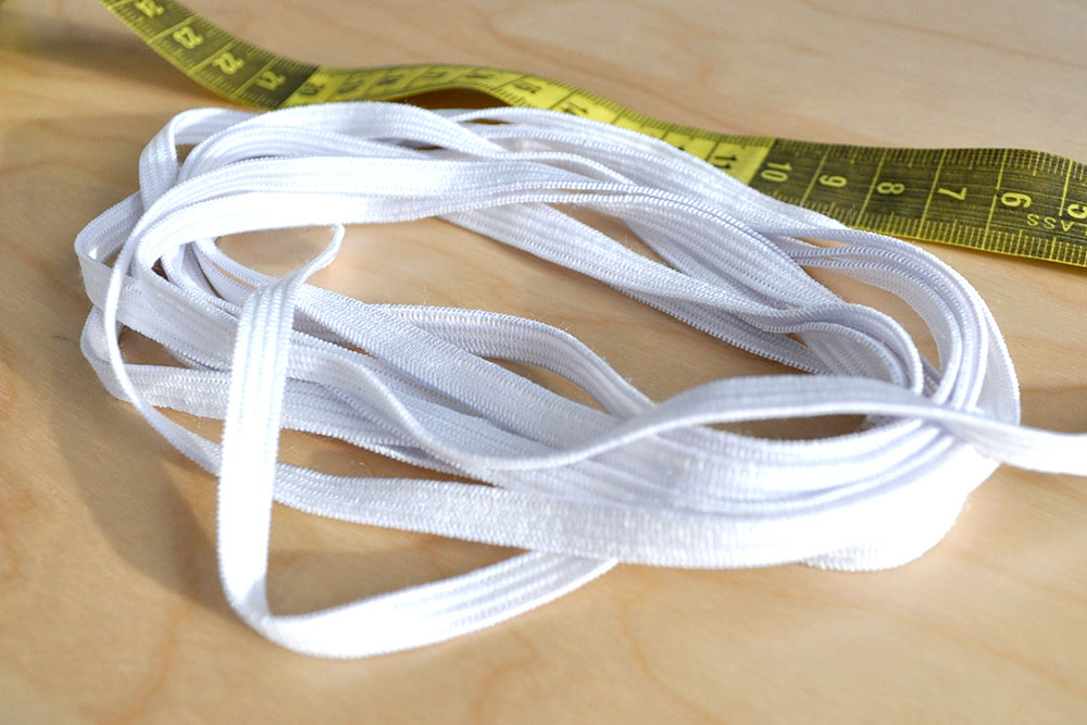 3 mm Gummilitze : elastisches Gummiband, in weiß, 10 m lang, Kochfest u.  bügelbar