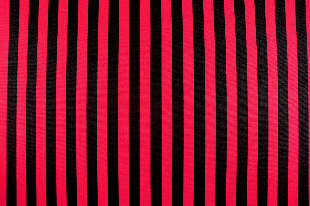 Baumwollstoff - Streifen - Rot/Schwarz 